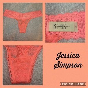 Jessica Simpson Lace Thong in Peach